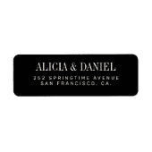 Black and ivory elegant wedding return address (Vorne)