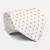 Black and Ivory Polka Dot Krawatte (Gerollt)