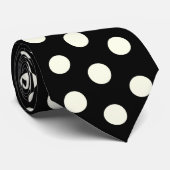 Black and Ivory Racing Silks Polka Dot Derby Day Krawatte (Gerollt)