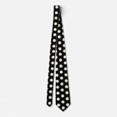 Black and Ivory Racing Silks Polka Dot Derby Day Krawatte (Rückseite)