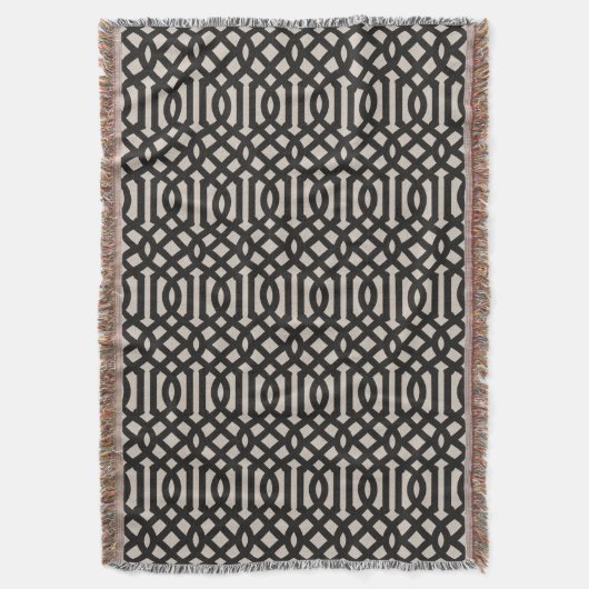 Black and Ivory Trellis | Modernes Bauernhaus Decke (Vorderseite Vertikal)