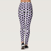 Black and Lavender Star Muster Athletic Women's Leggings (Rückseite)