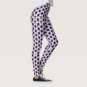 Black and Lavender Star Muster Athletic Women's Leggings (Rechts)
