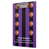 Black and Lila Strip Basketball Coach Vielen Dank Klemmbrett (Links)