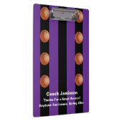 Black and Lila Strip Basketball Coach Vielen Dank Klemmbrett (Rechts)