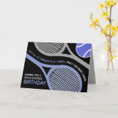 🎾 🖤 Black and lila Tennis Geburtstagskarte Karte (Gelbe Blume)