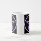 Black and Lilac Pentagram / Pentagramm Wiccan Tass Kaffeetasse (Mittel)