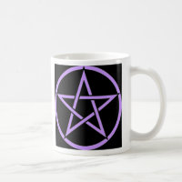 Black and Lilac Pentagram / Pentagramm Wiccan Tass