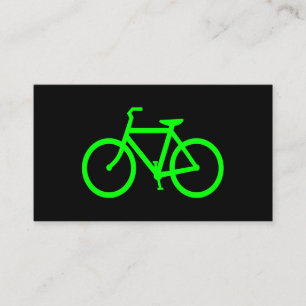 Black and Lime Green Bicycle Visitenkarte