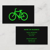 Black and Lime Green Bicycle Visitenkarte (Vorne/Hinten)