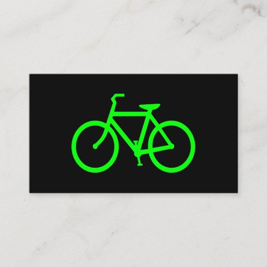 Black and Lime Green Bicycle Visitenkarte (Vorderseite)