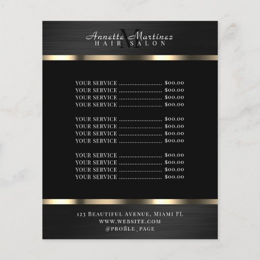 Black and metal faux texture prices flyer (Hinten)