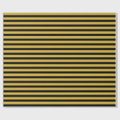 Black And Metallic Gold Stripe Pattern Premium Geschenkpapier (Flach)