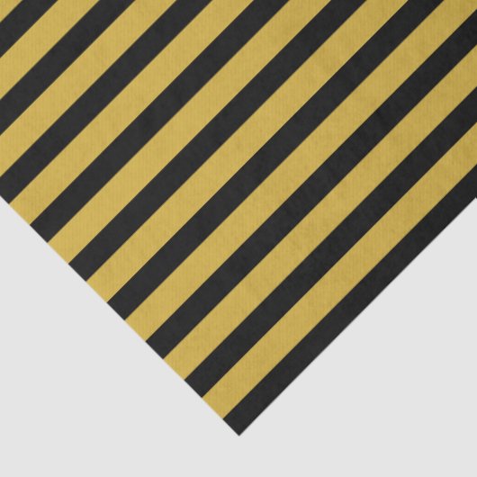 Black And Metallic Gold Stripe Pattern Premium Seidenpapier (Detail)