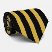Black and Metallic Gold Striped Stylish Neck Tie Krawatte (Gerollt)