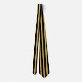 Black and Metallic Gold Striped Stylish Neck Tie Krawatte (Rückseite)