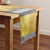 Black and Metallic Gold Table Runner Großer Tischläufer (Beispiel)
