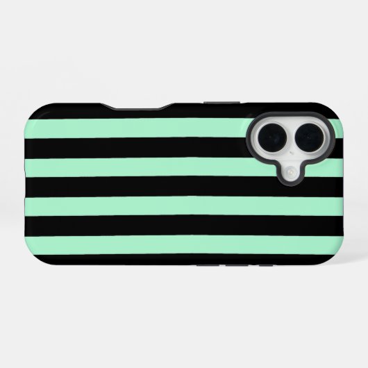 Black and Mint Green iPhone 16 Hülle (Rückseite (Horizontal))