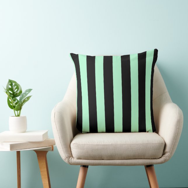 Black and Mint Green Kissen (Stuhl )