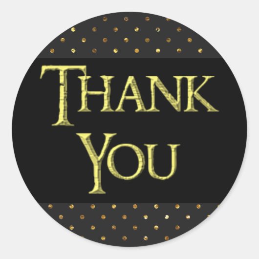 Black and Modern Sleek Vielen Dank, dass Sie Stick Runder Aufkleber (Vorderseite)