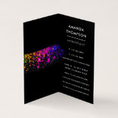 Black and Neon Brush Schlaganfälle Business Card Visitenkarten (Innenseite)