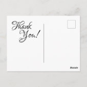 Black and Neon Pink Lipstick Kalligraphie Danke Postkarte (Rückseite)