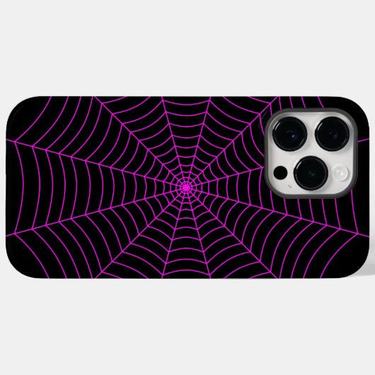 Black and neon pink spider web Halloween pattern Case-Mate iPhone Hülle (Rückseite (Horizontal))