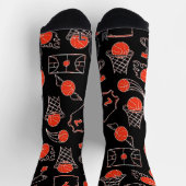 Black and Orange Basketball Thema Socken (Oben)