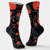 Black and Orange Basketball Thema Socken (Gewinkelt)