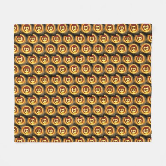 black and orange Bitcoin enthusiast Fleecedecke (Vorderseite (Horizontal))