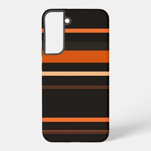 Black and Orange Bold Stripe Pattern Samsung Galaxy Hülle (Rückseite)