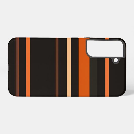 Black and Orange Bold Stripe Pattern Samsung Galaxy Hülle (Rückseite (Horizontal))
