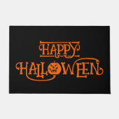 Black and Orange Bony Happy Halloween Fußmatte (Vorderseite)