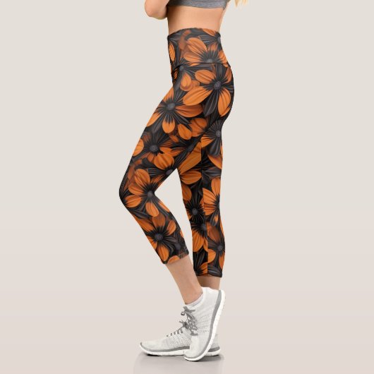 Black and Orange Floral Leggings (Links)