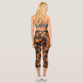 Black and Orange Floral Leggings (Rückseite)