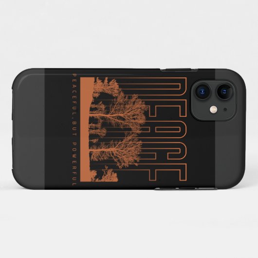 Black and Orange Futuristic Peace iPhone 11 Hüllen (Rückseite (Horizontal))