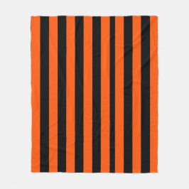 Black and Orange Halloween Stripes Fleecedecke
