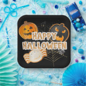 BLACK AND ORANGE HAPPY HALLOWEEN PUMPKINS PAPPTELLER (Party)