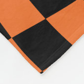 Black and Orange Psychedelic Checkered Groovy Grid Fleecedecke (Ecke)