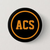 Black and Orange School Colors and Letters Button (Vorderseite)