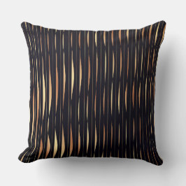 Black and Orange Stripe Abstract Throw Pillow Kissen