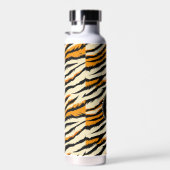 Black and Orange Tiger Pattern Monogram Trinkflasche (Rechts)