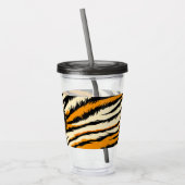 Black and Orange Tiger Stripes Monogram Acryltrinkbecher (Links)
