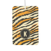 Black and Orange Tiger Stripes Monogram Autolufterfrischer (Vorderseite)