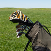 Black and Orange Tiger Stripes Monogram Golf Headcover (In SItu)
