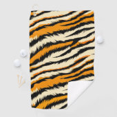 Black and Orange Tiger Stripes Monogram Golfhandtuch (Insitu)