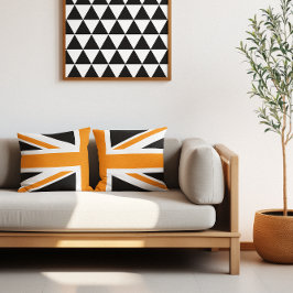 Black and Orange Union Jack Half Kissen
