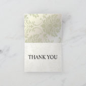 Black and Pearl Damask Thank You Note Cards Dankeskarte (Innenseite)