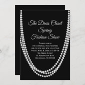 Black and Pearls Fashion Show Einladung (Vorne/Hinten)