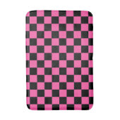 Black and pink checkerboard pattern badematte (Vorderseite Vertikal)